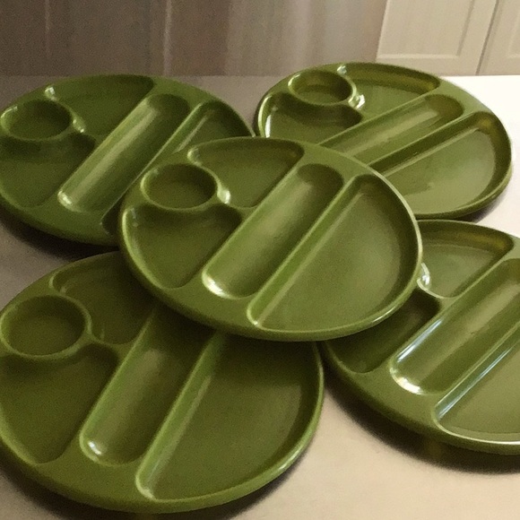 Vintage BBQ 12” across plates. Set of 5 - Picture 1 of 3